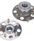 Rear Wheel Bearing And Hub Assembly Set Of 2 For Acura TL 1999 Through 2003 And Honda Accord 1998 Through 2002 Rear 5 Lug With ABS Drop In Replacement Parts OEM Grade