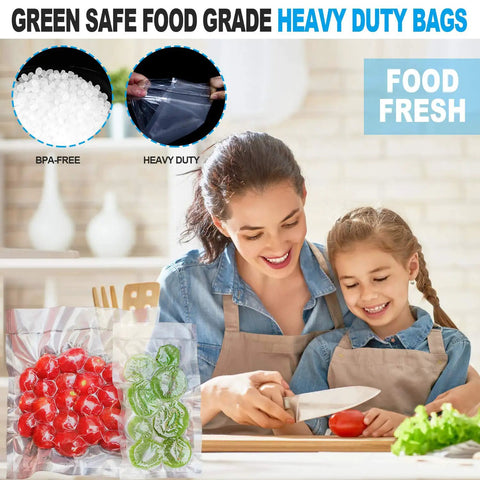 Meal Prep Ready Vacuum Sealer Bags For Food Storage 6x8 Inch 15x20 Cm Precut 100 Bags with family cooking