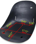 Go cart seat for 32 Inch Go Kart Rear Axle Kit With Steering Parts And 72V 3000W Electric Motor Kit, dimensions labeled in inches.