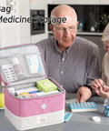Grab And Go Travel Medicine Bag Organizer for First Aid Kits Empty Medical Bag for Home Travel Camping spacious pink case