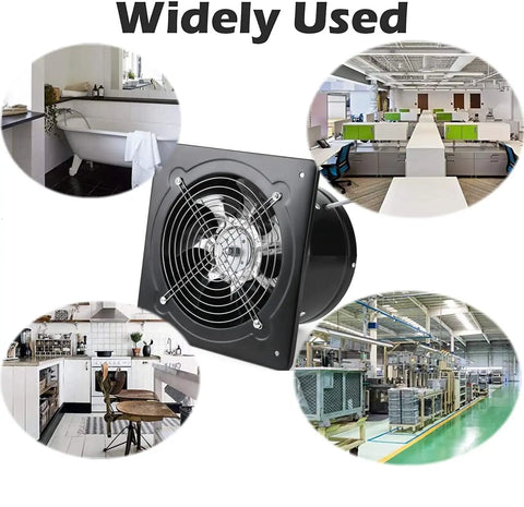 6 Inch Exhaust Fan 40W Through Wall Ventilation Fan 110V Black For Kitchen Bathroom Laundry Room Toilets Garage Office Shopping Mall