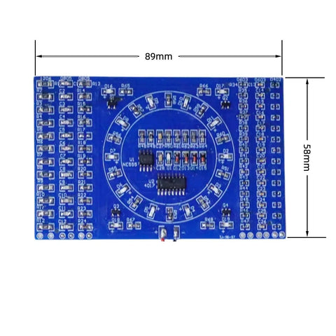Beginner Friendly Soldering Practice Kit with 150 Electronic Components, blue FR-4 board, 89mm x 58mm, for training use