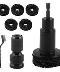 Garage Ready Brake Hub Cleaning And Resurfacing Kit with 6 brush heads, holder, adapter, and wire brush visible
