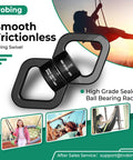 Heavy Duty 30Kn Swivel Carabiner With Legit 360 Degree Spin For Aerial Yoga Routines And Backyard Tree Swing Hooks, close-up view.
