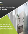 Pull Handle Replacement Kit For Storm Doors And Screen Doors White Finish shown installed on a white door