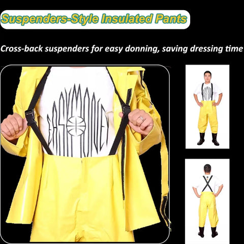High Voltage Insulation Suit 1kV To 35kV, 2 Pack Electrical Insulation Clothing Set, Insulating Workwear For Electricians, Head To Toe Electric Safety Gear, Shock Proof Protective Kit, Durable PPE, yellow suspender pants