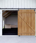 12 Ft Tough As Nails Outdoor Sliding Barn Door Hardware Kit Box Rail System With 450 Lb Capacity installed on wooden door