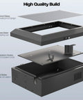 Heavy Duty Wall Mount EV Charger Protective Box With Lockable Safety Padlock Universal Fit Electric Vehicle Charging Station Cover detailed view of high-quality build components including stainless steel and tempered glass.