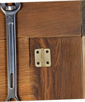 Mini Jewelry Box Hinges Set With Screws 40 Pcs 270 Degree Cabinet Hinges installed on wood surface