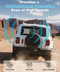 Hella Secure Starlink Mini Suction Cup Mount For Cars And Rvs With Heavy Duty Glass Suction Cups Non Slip Silicone Pads To Crush Bumpy Trails And Keep Your Setup Locked Down White mounted on a vehicle for stable internet.