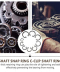 Spring Steel Snap Ring Kit External Retaining Ring Set For Shafts And Axles, Heavy Duty Circlips Assortment, machinery gears display