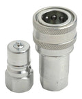 Hydraulic Coupler Set G 3 8 Female Pipe Fitting Carbon Steel High Pressure Sealing Auto Close Prevents Leaks Rustproof Thickened Steel For Harsh Environments Heavy Duty Performance Guaranteed For Pros Need Reliable Gear Every Single Day Without Fail, two-piece view