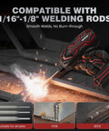 140A Handheld Welder With LED Display Portable 110V Arc Welder Hot Start Arc Force Anti Stick IGBT Welding Machine in use