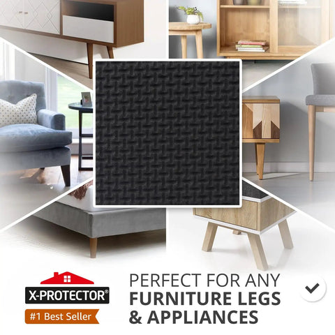 Non Slip Furniture Pads 12 Pack 3 Inch Self Adhesive Rubber Feet Grippers Keeps Sofas And Chairs In Place Protects Floors From Scratches Prevents Sliding On Hardwood Tile And Carpet Heavy Duty Anti Skid Pads For Home featuring pad detail and furniture examples