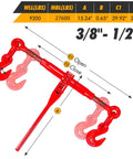 Ratcheting Chain Binder Three Eighths To One Half Inch Four Pack Load Binders With 9,200 Lbs Working Load Limit And 27,600 Lbs Break Strength