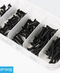 Beefy M3 Flat Head Hex Socket Screws Kit 125 Pieces Black Oxide 10.9 Grade Alloy Steel Fully Threaded Countersunk Bolts