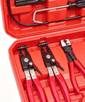Cool Flex Hose Clamp Tool Set With 9 Piece Disconnect Wrench Kit And Multi Angle Pliers For Gripping Spring Clamps Safely Without Damaging Radiator Or Cooling Hoses On Any Car Under The Hood, red case