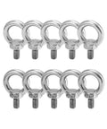 Heavy Duty Lifting Ring Eyebolts Set M8 x 14mm 304 Stainless Steel Threaded Eyebolts Eye Nut Fasteners Rust Resistant Hardware 10 Pack