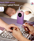 Professional 40,000 RPM Nail Drill for acrylic removal, low noise, gradient purple design, cordless use in a quiet setting