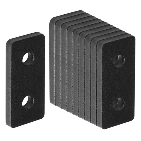 Stack of Flat Joining Plates For 2020 T Slot Aluminum Profile 20x20mm And 20x40mm 2 Hole Straight Plate Black Finish 10 Pack