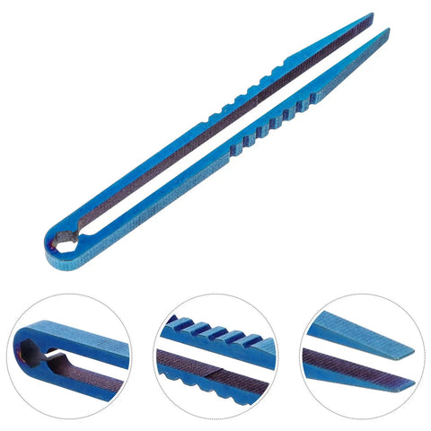 Titanium Alloy Tweezers Compact Machining Clamp Mini Travel Tool with slot screwdriver and quarter inch socket wrench
