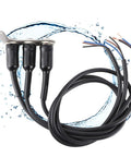 Three Button Motorcycle Handlebar Switch With Stainless Steel Headlight All In One Horn And Turn Signal Controls Left Side Mount 60cm Copper Wire Harness For Motorcycle ATV Dirt Bike Electric Bike Weatherproof
