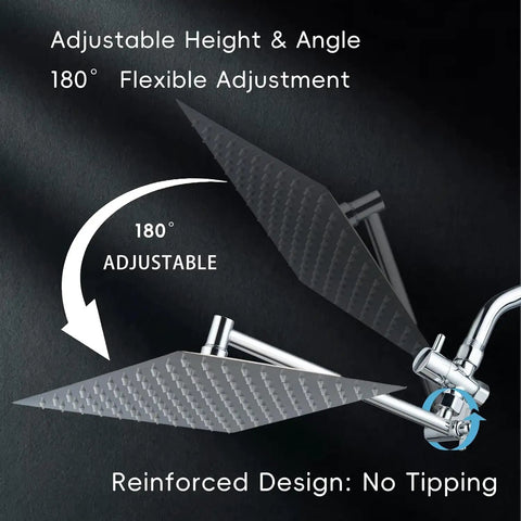Top Shelf 10 Inch High Pressure Rain Shower Head Combo With Heavy Adjustable Arm And Versatile Five Setting Handheld Sprayer That Hits Different For Great Showers