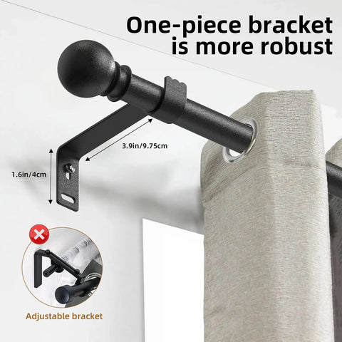 Heavy Duty 5/8 Inch Curtain Rod Set 28-44 Inch Splicing Rod With Brackets In Black Rustic Finish Built To Last Decorative Curtain Rod For Bedroom Living Room Kitchen Patio Or Outdoor Spaces Ideal For Any Window Size