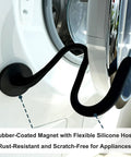 Keep Front Load Washer Door Open With Magnetic Door Prop And Flexible Hose, No-Fuss Setup, Black, Fits Most Washers And Dryers
