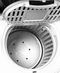 Interior of Portable Twin Tub Washing Machine With Built In Drain Pump, 7.9 Lbs Wash And 4.4 Lbs Spin, Compact Laundry Solution