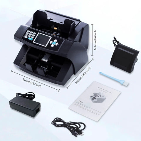 Mixed Denomination Cash Counter And Money Counting Machine With IR Image UV MG DD Counterfeit Detection Bill Value Counter