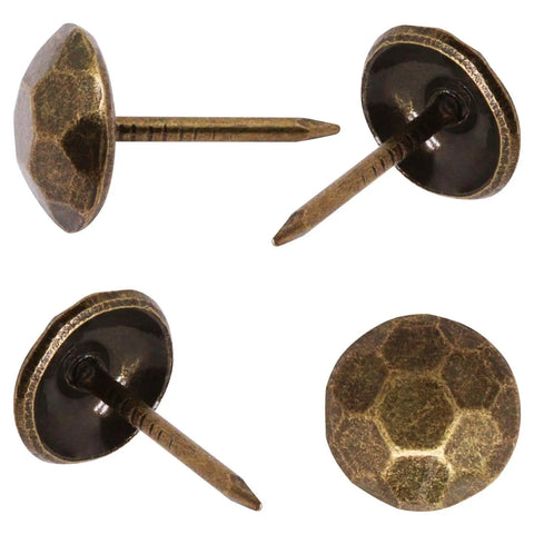 Pro Grade Bronze Upholstery Tacks And Decorative Furniture Nails For Wood Restoration rust resistant metal thumb pins detailed view.