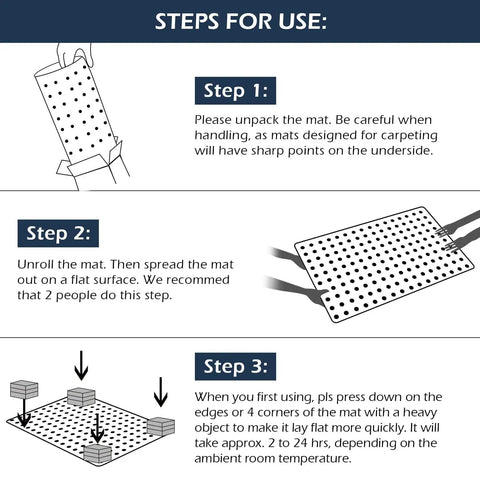Instructions for using Chair Mat For Carpet 46 By 60 Inches Heavy Duty Vinyl Floor Protector with grips