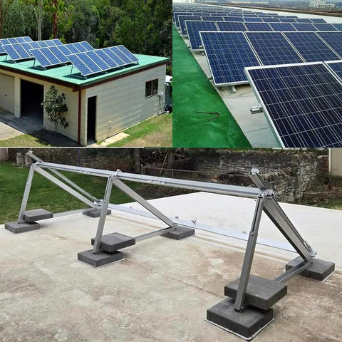 Adjustable Solar Panel Mounting Brackets Kit System 30 To 45 Degree Tilt Aluminum Ground Mount For 1 To 4 Panels installation