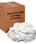 10 Lb Box Pro Grade Recycled Cotton Terry Cut Rags White For General Cleaning Polishing Dusting And Wiping Jobs