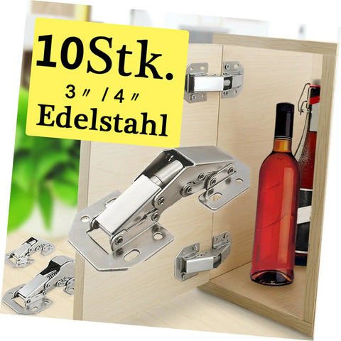 Thick Hydraulic Concealed Steel Cabinet Hinges With Screws For Kitchen Cabinets, Half Overlay, Easy Install, Quiet Soft Close