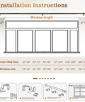Installation instructions for Beefy Bronze Curtain Rod 1 Inch Adjustable Drapery Rod From 32 To 86 Inches with diagram and parts.
