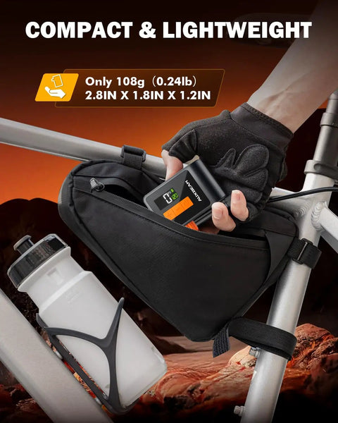 Tiny Bike Pump With Gauge And Auto Shutoff, 120 PSI On The Go Electric Bicycle Pump For Presta And Schrader Valves, Fast Inflation For Road, Mountain, City Bikes EBikes And Sports Balls