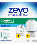 Plug And Play Flying Insect Trap Kicks Out Gnats Fruit Flies And Pesky Moths Zero Chemical Indoor Bug Catcher Houseplant Friendly with packaging and UV light features.