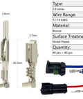 Auto Electrical Pin Connector Kit 440 Pcs Crimp Terminal Pins 1.5 1.8 2.5 2.8mm For 22 to 12 AWG Wire Harness with pin details