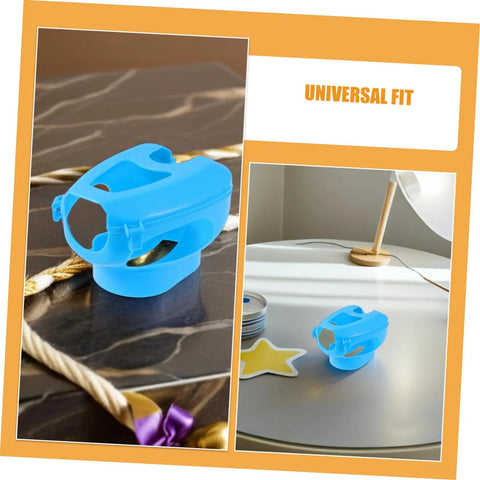 5 Piece Hollow Out Pigeon Injection Holder With Buckle Stable Fixation Feeder Rack shown on a table, blue plastic frame