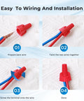 Red Winged Wire Connectors Nuts Pack Of 1000 For Quick Twist On Electrical Wire Ends Caps DIY installation steps diagram