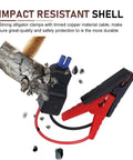 Hella Tough Heavy Duty Jumper Cable Replacement Compatible With Most Portable 12V Car Jump Starters showing impact resistant clamps.