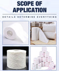 Variety of toilet paper rolls showcasing applications of Automatic Toilet Paper Rewinder Machine Heavy Duty Tissue Production Line Plug And Play Setup.