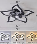 Dope Ceiling Fan With Lights Remote Control 24 Inch Black Low Profile Flush Mount showing dimensions and light color options