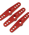 Three Pack Aluminum Alloy 25T Servo Horns Double Arm Steering Arms For Futaba Savox Power HD HSP MG Series Servos in red