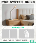 1/2 Inch PVC 45 Degree Elbow Fittings Socket To Socket Pack Of 20, used in a DIY lamp on a bedside table, Schedule 40 PVC