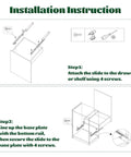 Installation instructions for 2 Pair 14 Inch Undermount Soft Close Drawer Slides With Dope Red Handles For Full Extension Concealed Rails.