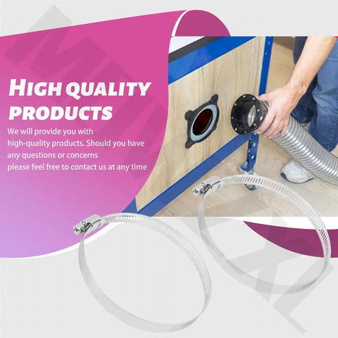 Premium 4 Inch Steel Ring Receiver For Dust Collection Systems, surface mount design with dust hose connection on workbench.