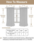 Diagram showing how to measure for 63 Inch Light Sage Linen Curtains Set Of 2 Semi Sheer Panels With Back Tabs And Rod Pocket